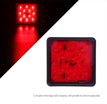 LED hátsó világítás pótkocsihoz, modell 101005A; 12V; LED fényforrás; vízálló.