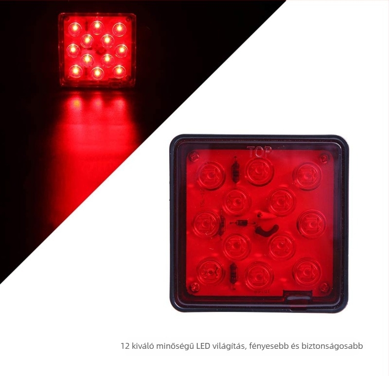 LED hátsó világítás pótkocsihoz, modell 101005A; 12V; LED fényforrás; vízálló.