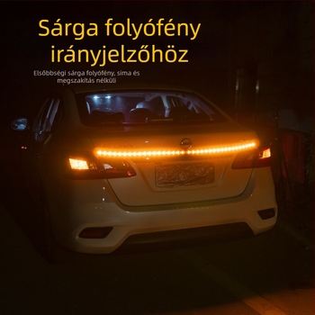 LED hátsó lámpa halcsont mintázattal – autók és teherautók számára, 12–24V, szekvenciális irányjelzés és féklámpa, univerzális rögzítés