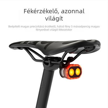 CYCLAMI Okos hátsó fény kerékpárhoz – MTB és országúti kerékpárokhoz, figyelmeztető fény, újratölthető