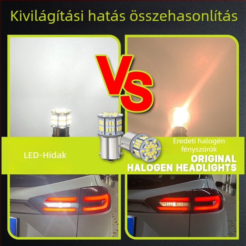 Autó LED irányjelző lámpa 1156-3014-54w, 2.29W, 12-24V, 3014SMD, kompatibil a legtöbb autón