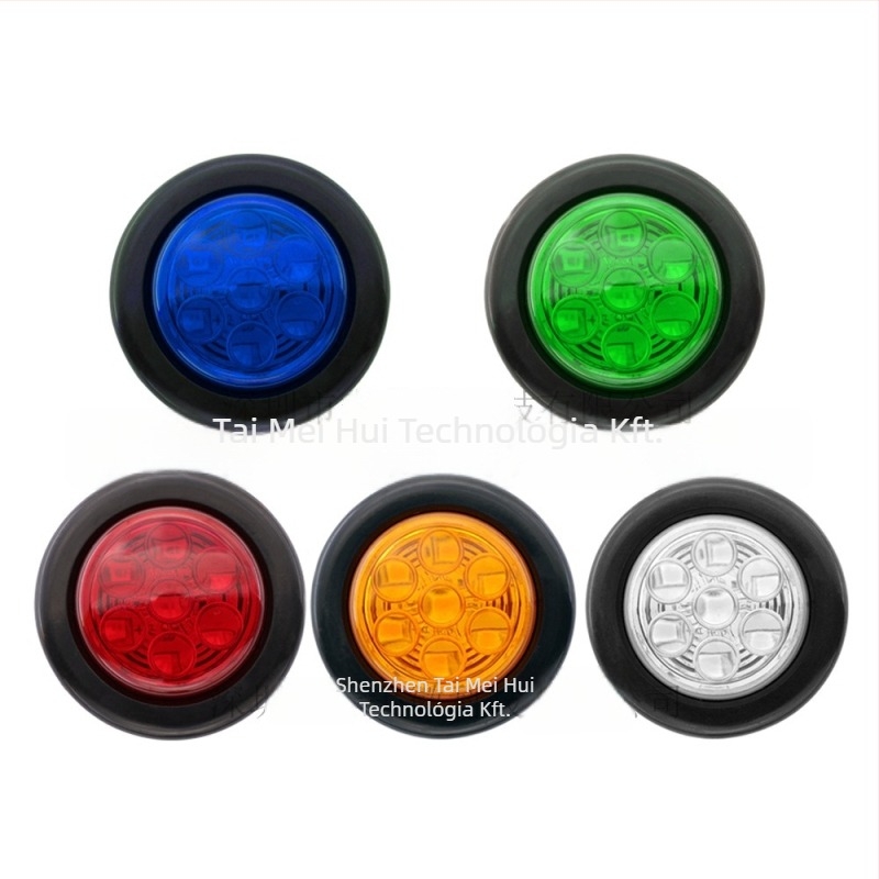 Teherautó oldalsó lámpa lencsével és gumírozott tömítéssel, 24V, 7LED (2835), 6000K, élettartam 50 000 óra, modell 07A-RYWBG