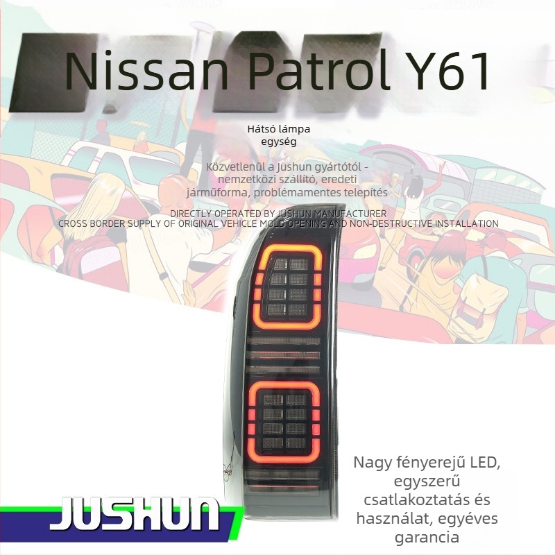 LED hátsó lámpa Nissan Patrol Y61-hez (05-22), PC ház, 12V