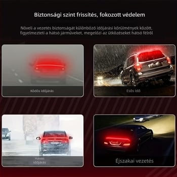 LED hátsó szárny féklámpa, modell: karbon szövés mintázatú hátsó lámpa, 12V, 5W