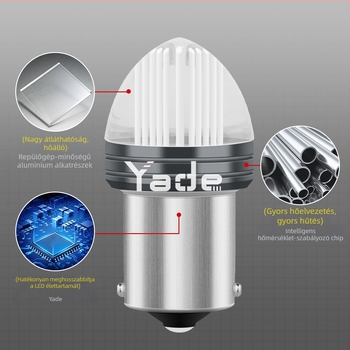 LED fékfény motorkerékpárokhoz és autókhoz, 12V, 9×2835 SMD, 300 lm, 7000–8000K, modell Bullet 3D, lencsés kivitel, méret 40×20 mm