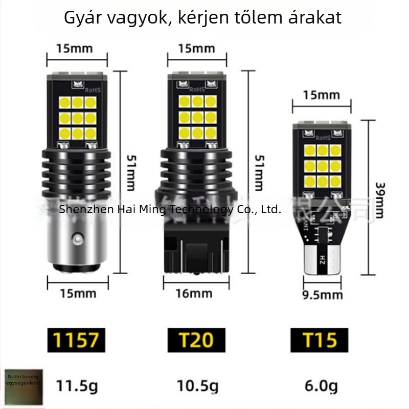 Autó LED fék- és irányjelző lámpa, nagy fényerő, 24SMD 3030 LED-ek, T20, tolató fény
