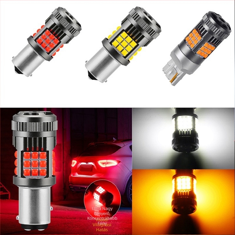 36 SMD LED autó jelzőfény, anti-flicker dekóderrel, féklámpa és hátrameneti lámpa, kompatibil 1156/1157/7440/7443