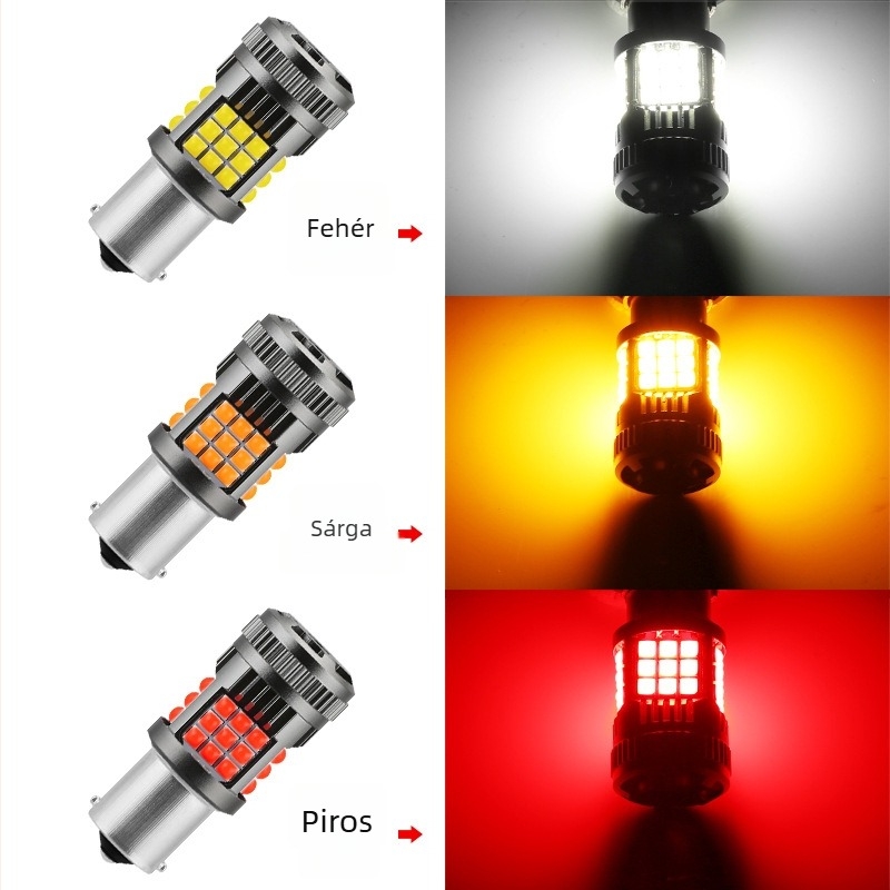 36 SMD LED autó jelzőfény, anti-flicker dekóderrel, féklámpa és hátrameneti lámpa, kompatibil 1156/1157/7440/7443