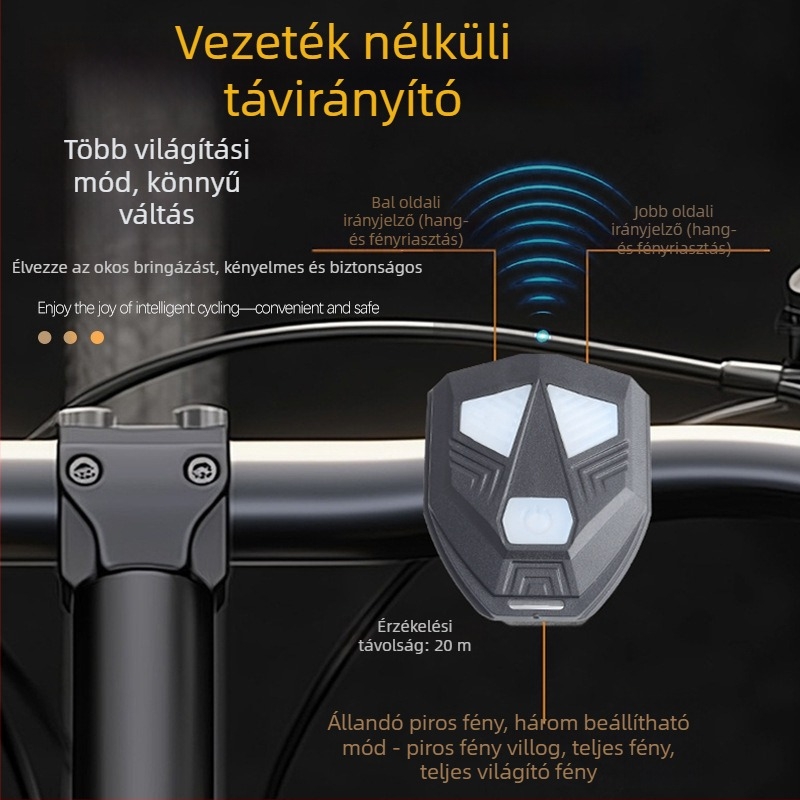 BL okos hátsó fény fékriasztóval kerékpárhoz és mountain bike-hoz, éjszakai vezetési figyelmeztető fény, testreszabható
