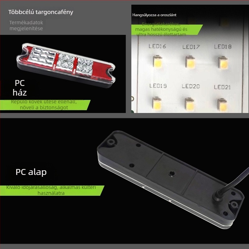 LED hátsó lámpa jelző funkcióval targoncákhoz és nehézgépjárművekhez, modell Xrll1081j, 10–80V DC, 5.5W