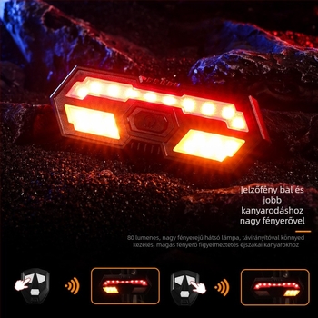 Új kerékpár fék-távirányítós irányjelző világítás, USB töltés, 40 LED, nagy fényerő, hátsó hangjelzéssel éjszakai közlekedésre