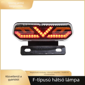 F-típusú hátsó lámpa 12V-os elektromos járművekhez, LED, tartóval – ABS műanyag
