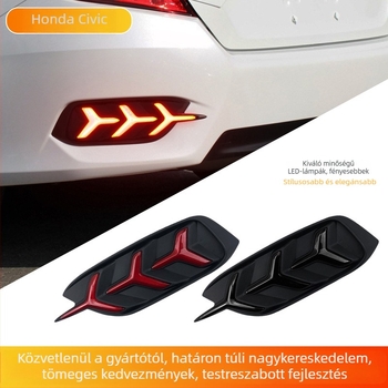 Honda Civic X (2016-2021) hátsó LED lámpák halszálka forma, COB LED, ABS ház, 12V