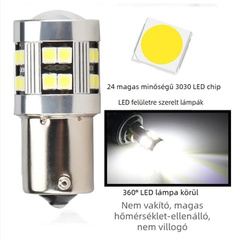 Autó LED féklámpa, kompatibil 1156/1157/7440/7443, 12V, 3W, 6500K