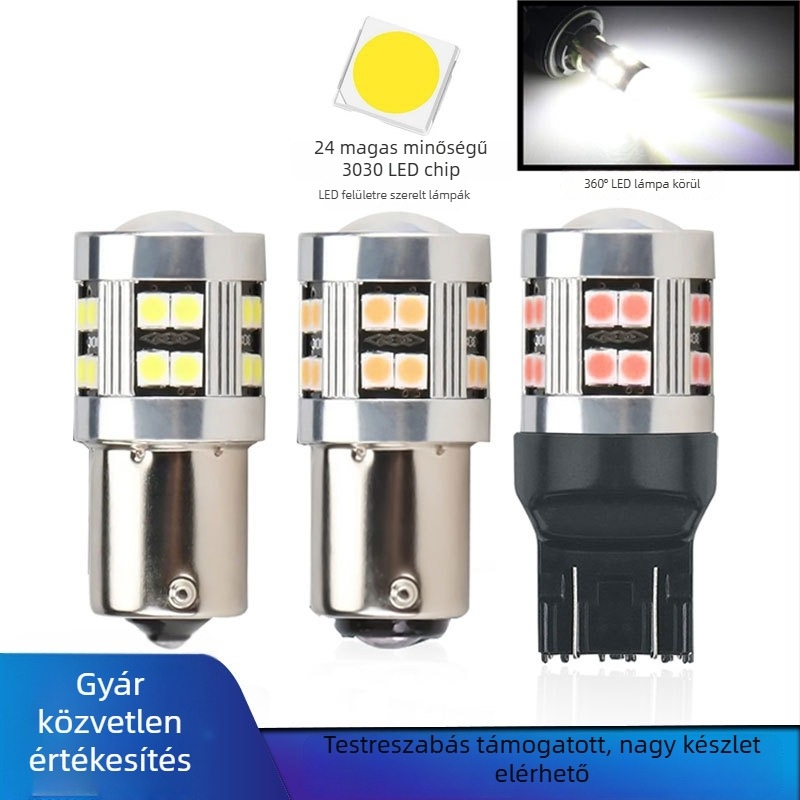 Autó LED féklámpa, kompatibil 1156/1157/7440/7443, 12V, 3W, 6500K