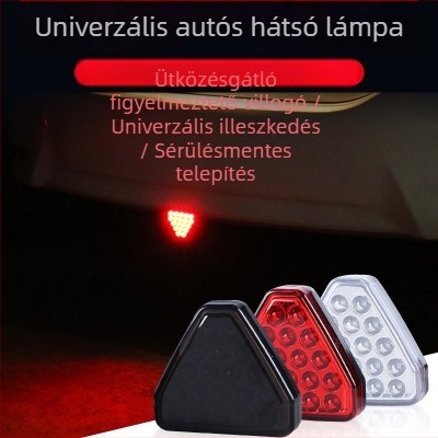 Általános LED hátsó lámpa autóhoz, nagy fényerő, háromszög alakú pilótalámpa a hátsó részen, villogó, cruising és féklámpa