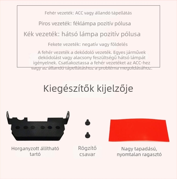 Általános LED hátsó lámpa autóhoz, nagy fényerő, háromszög alakú pilótalámpa a hátsó részen, villogó, cruising és féklámpa
