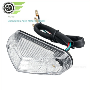 AY LED motorkerékpár féklámpa, ABS, 12V, 3-szögű lámpatakaró, hátsó világítás motorkerékpárokhoz és robogókhoz