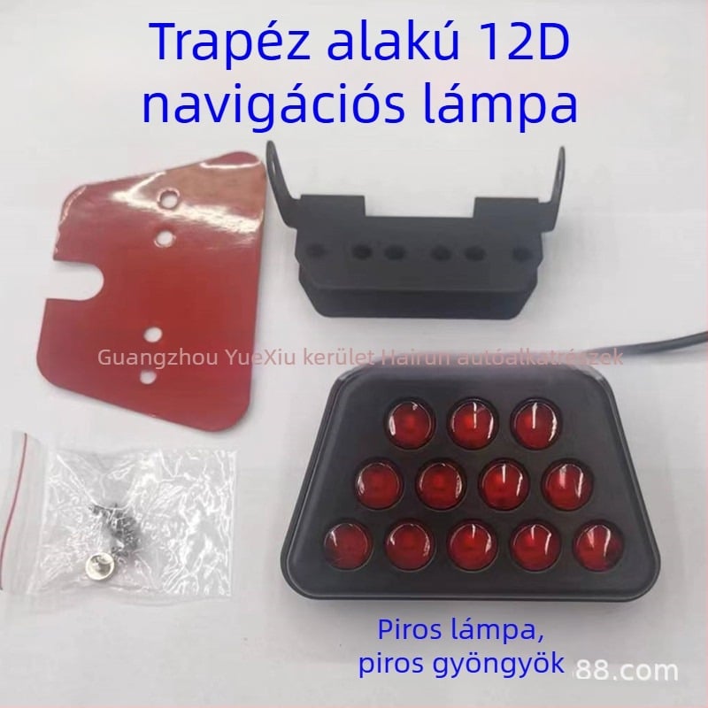 12 LED-es trapéz alakú hátsó lámpa, villogó fényű hátsó fék lámpa