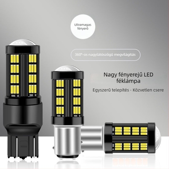 Autó LED fény: fék-, tolató- és kanyarjelző fény, 1157-4014-66SMD, 12-20V, 700 lm, 6000–6500 K