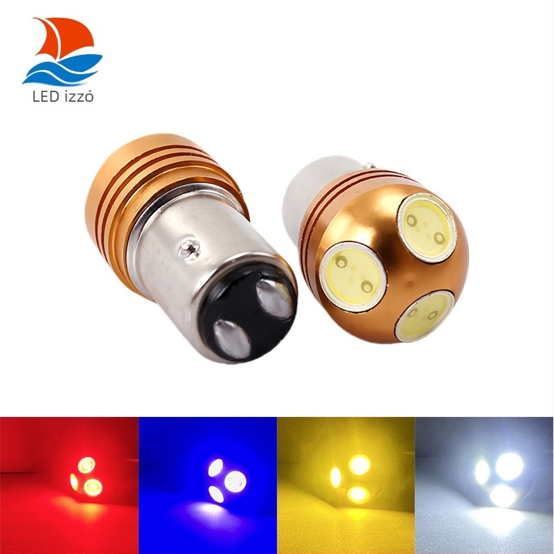 LED irányjelző és tolató lámpa autókhoz és motorokhoz, 1156 Ba15S, 3SMD, P21W/PY21W, nagy fényerő