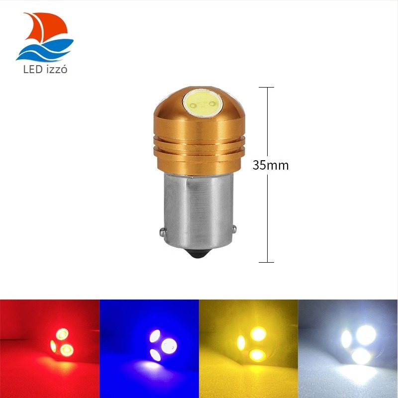 LED irányjelző és tolató lámpa autókhoz és motorokhoz, 1156 Ba15S, 3SMD, P21W/PY21W, nagy fényerő