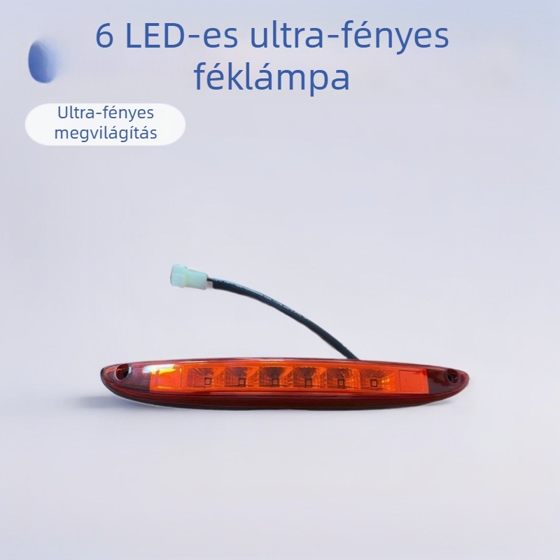 Magasan szerelt hátsó fény triciklig számára, buszokra és személyautókra, 6 LED-reflektorkupakkal, figyelmeztető hátsó világítás, rendkívül fényes