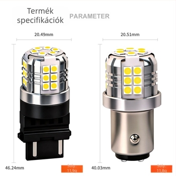 Autó LED hátrameneti fény 3157 30SMD-3030 – hátramenethez, fék- és indexlámpa, 12V, 7.164W, 6000–6500K, élettartam 50 000 óra