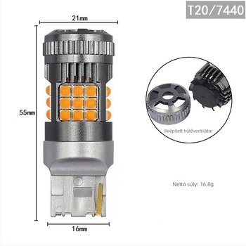 LED autó villogó fény anti-flickerrel, fék- és hátrameneti világítás | kompatibilis 1156/1157/7440/7443 | 31W | 12V | 6500-7500K