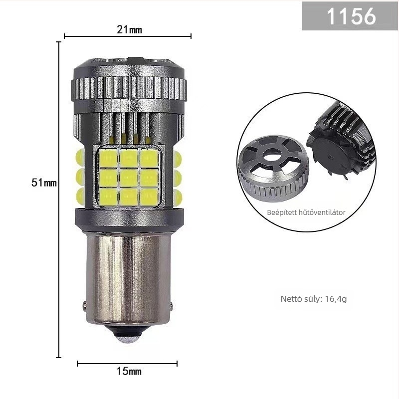 LED autó villogó fény anti-flickerrel, fék- és hátrameneti világítás | kompatibilis 1156/1157/7440/7443 | 31W | 12V | 6500-7500K