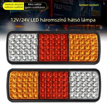 LED hátsó lámpa pótkocsikhoz, 12/24V, többfunkciós: jelzés, fék, kormányzás, tolatás, műanyag ház, LED fényforrás, élettartam 5000 óra