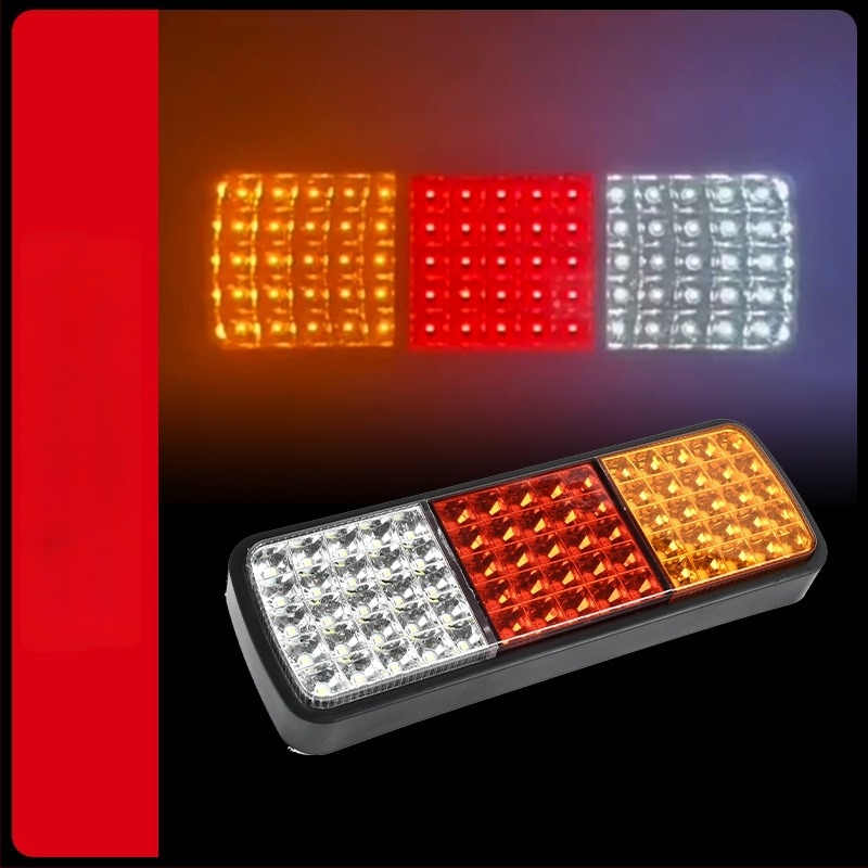 LED hátsó lámpa pótkocsikhoz, 12/24V, többfunkciós: jelzés, fék, kormányzás, tolatás, műanyag ház, LED fényforrás, élettartam 5000 óra