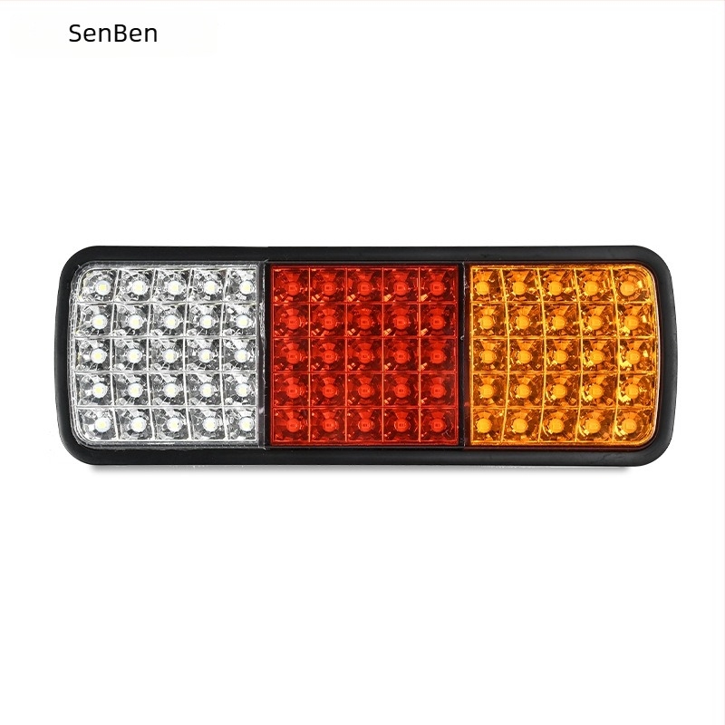 LED hátsó lámpa pótkocsikhoz, 12/24V, többfunkciós: jelzés, fék, kormányzás, tolatás, műanyag ház, LED fényforrás, élettartam 5000 óra
