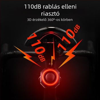 Kerékpár első és hátsó világítási készlet intelligens szenzorral, fékfény, vezeték nélküli távirányító, USB-C töltés