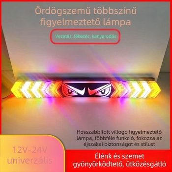 Démon-szem hátsó fénycsík teherautóhoz és utánfutóhoz, 12V-24V, villogó fékvilágítás, anti-kolíziós fényhatás, színes fényhatás