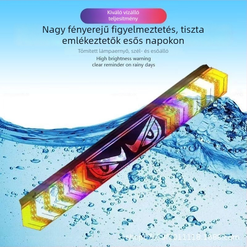 Démon-szem hátsó fénycsík teherautóhoz és utánfutóhoz, 12V-24V, villogó fékvilágítás, anti-kolíziós fényhatás, színes fényhatás
