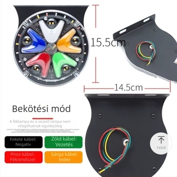 LED hátsó lámpa teherautóhoz, 24V, vízálló, fényvezető, több színű villogó fény a fékhez és ködlámpához
