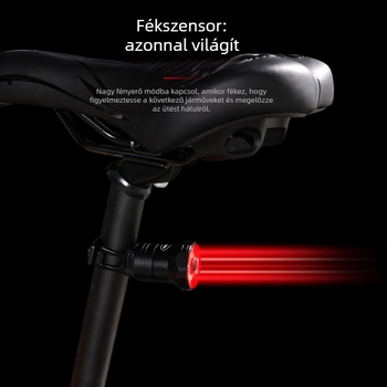 MJR kerékpár hátsó lámpa intelligens fékérzékelővel, USB újratölthető, testreszabható feldolgozás