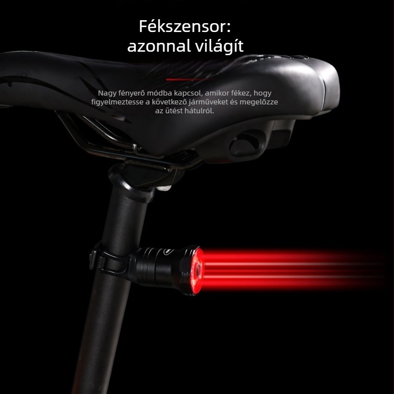 MJR kerékpár hátsó lámpa intelligens fékérzékelővel, USB újratölthető, testreszabható feldolgozás