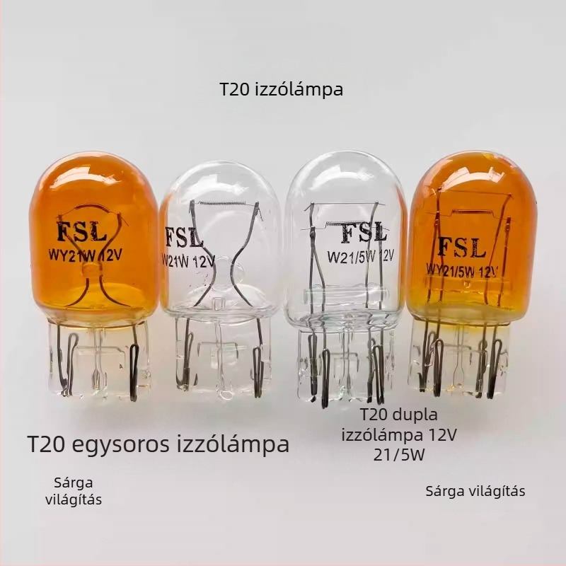 T20 autóizzó - kettős és egyszálú (7443/7440), 12V halogén, 20-30W