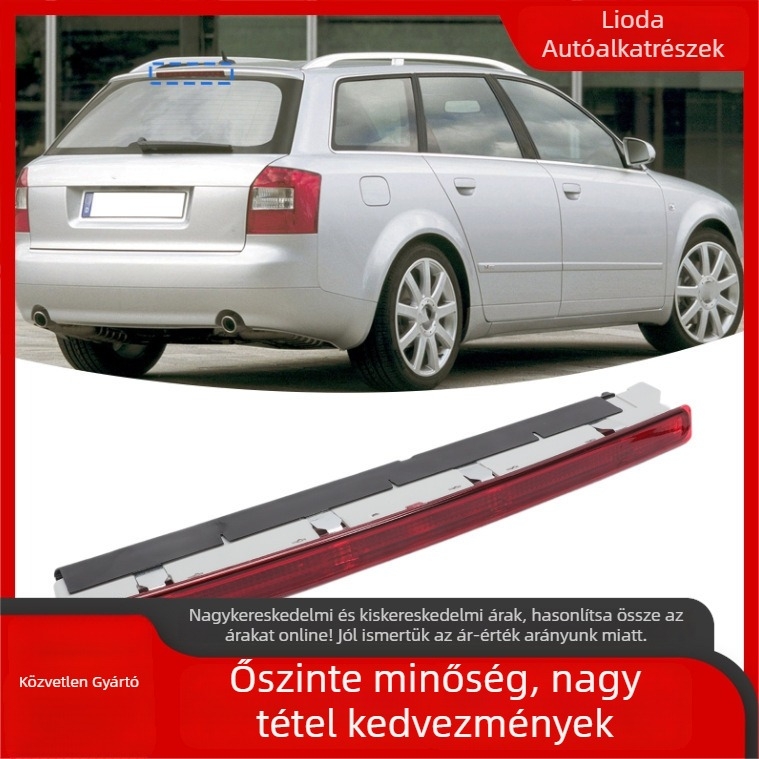 Felsőre szerelt LED féklámpa Audi A4 S4 B6-hoz (8E9945097 modell) - 12V, 3W, 1800 lm