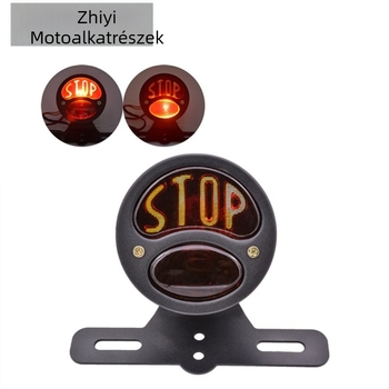 Motorkerékpár hátsó lámpa, modell ZY, 12V, 5W, fém