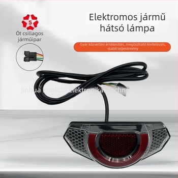 WD186 LED 3-in-1 hátsó lámpa elektromos kerékpárhoz — fék-, helyzet- és index lámpa, 36–48V