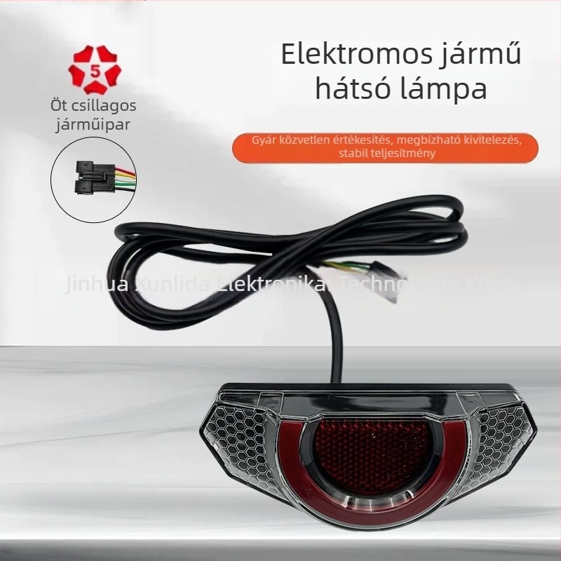 WD186 LED 3-in-1 hátsó lámpa elektromos kerékpárhoz — fék-, helyzet- és index lámpa, 36–48V