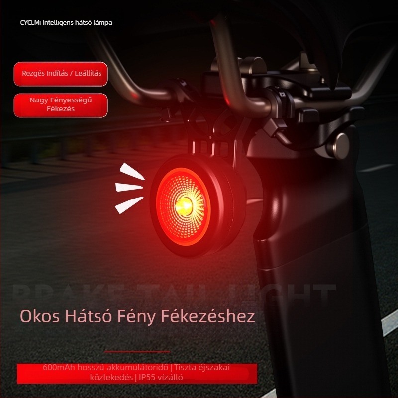 NQY139 Intelligens hátsó fény kerékpárhoz és mountain bike-hoz indukciós útjelző figyelmeztetéssel - Cyclami