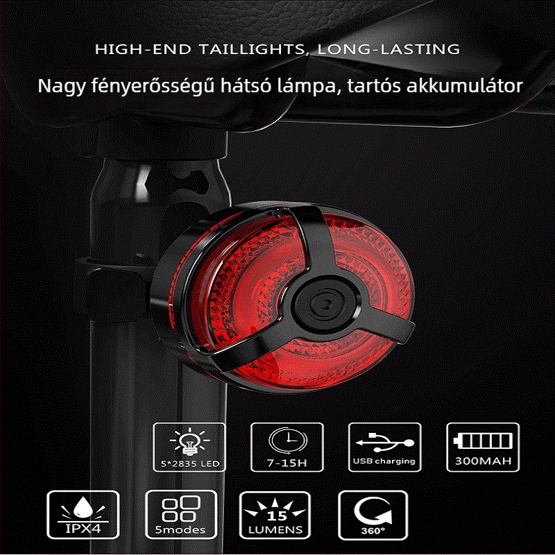 Hissuke kerékpár hátsó lámpa — személyre szabás nélkül, importálás nélkül, licenc nélküli privát címke