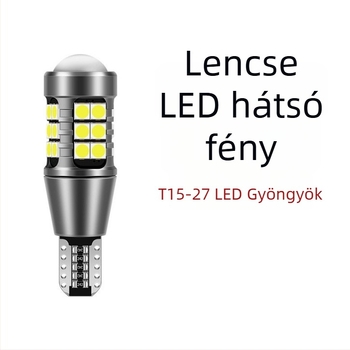 Autó LED féklámpa T15 3030, 27SMD, dekódolás, Canbus kompatibilis, 12V, 5W, univerzális