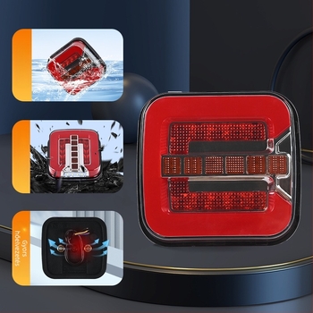 LED hátsó lámpa lakókocsihoz és teherautóhoz, 12-24V, 5000 lm, műanyag ház