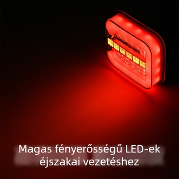 LED hátsó lámpa lakókocsihoz és teherautóhoz, 12-24V, 5000 lm, műanyag ház