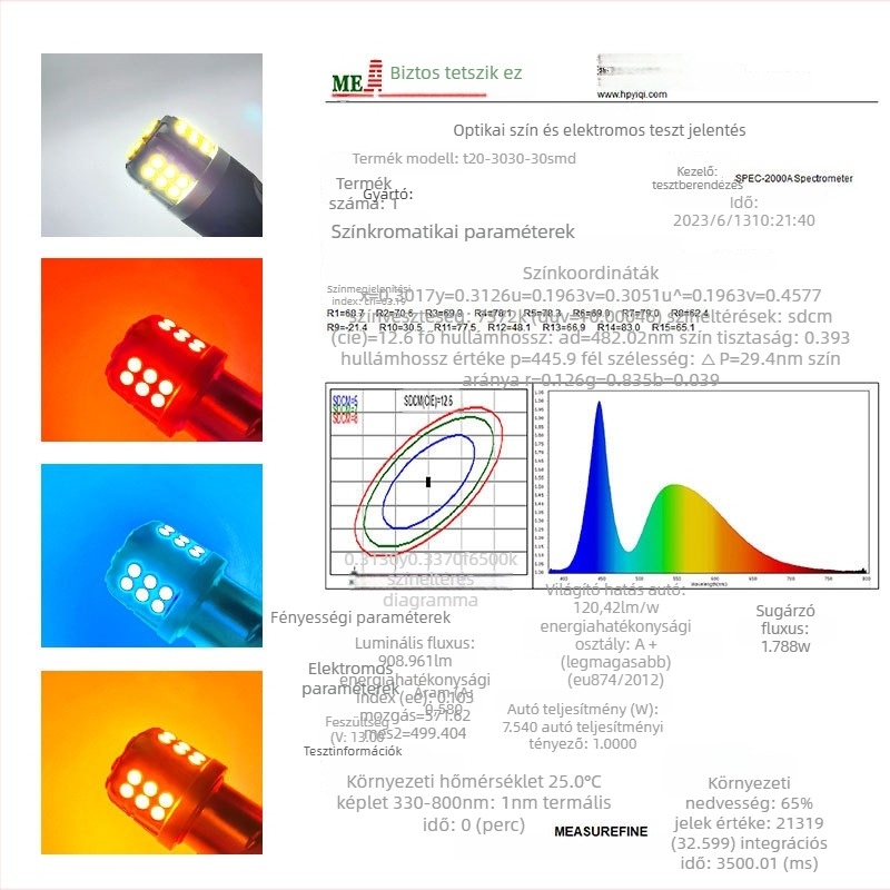 LED autó lámpa irányjelző 7443/7440, 7.5W, 12-16V, 6500K, 3030 SMD, új integrált alap